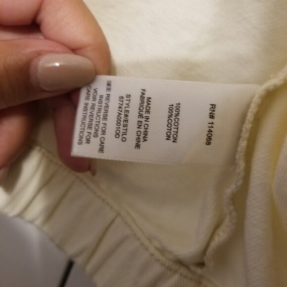 White 100% Cotton Jacket Cropped Baggy Fit Zip Sweater Medium Ten Sixty Sherman - Picture 5 of 11